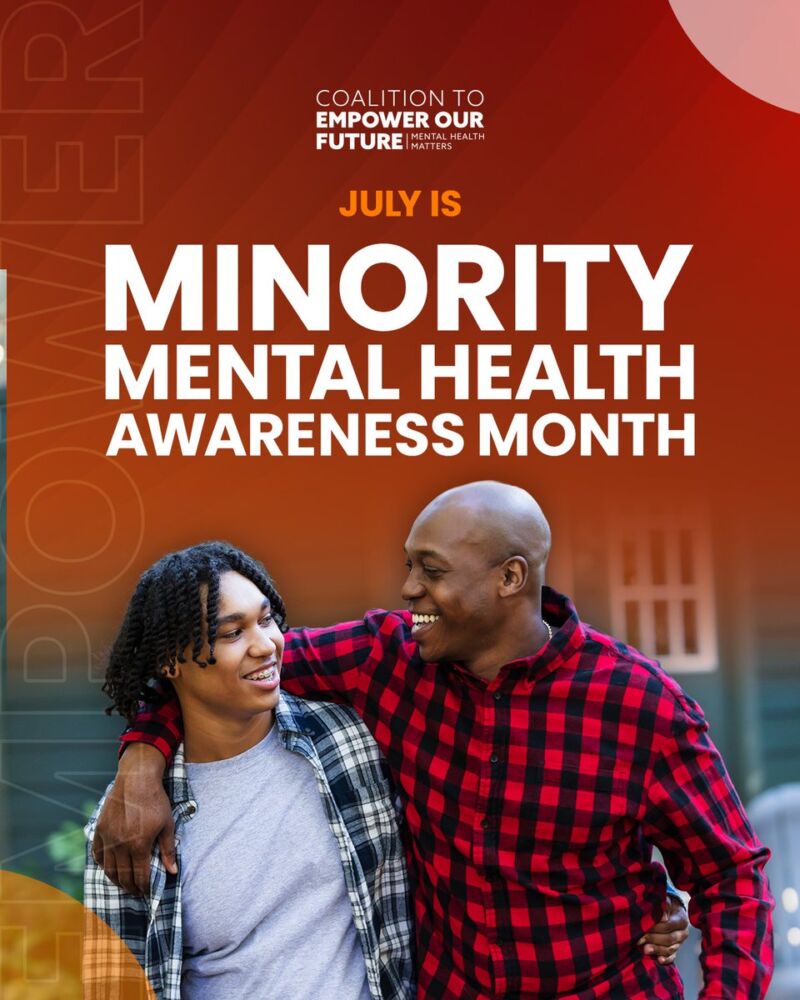 Image for the Tweet beginning: July is Minority Mental Health